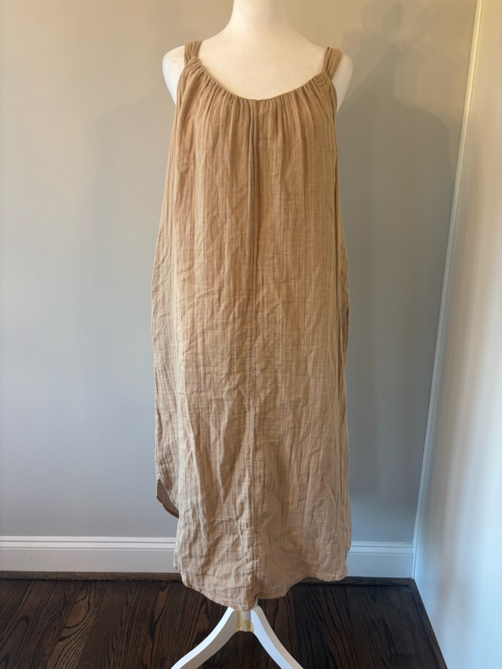 Old Navy Neutral Beige Textured Dress
